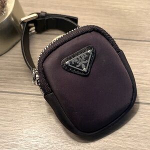 Prada Black Nylon Belt Pouch with Triangular Logo